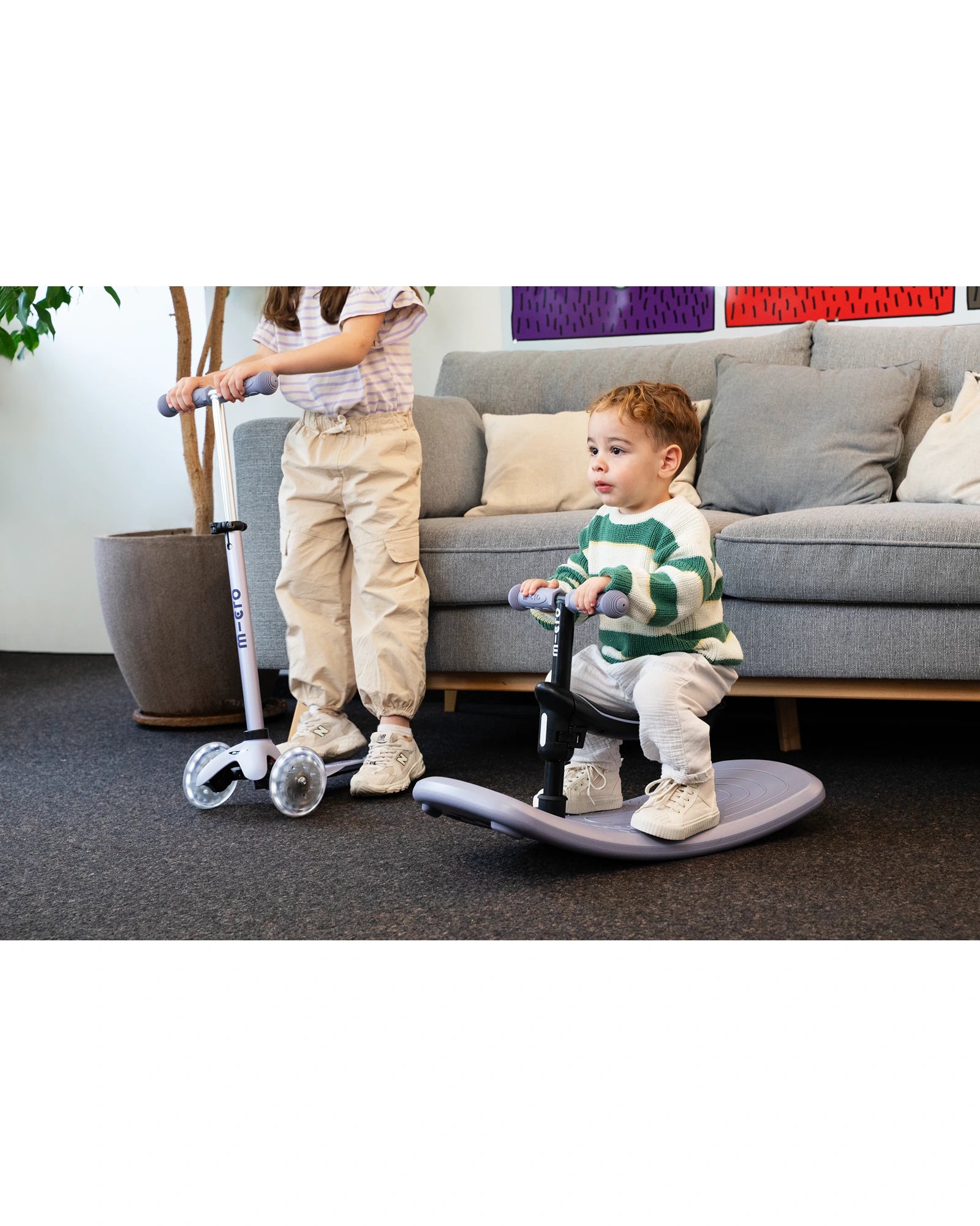 Micro Mini Deluxe 6-in-1 Rock & Go LED Scooter - Lavender Mist