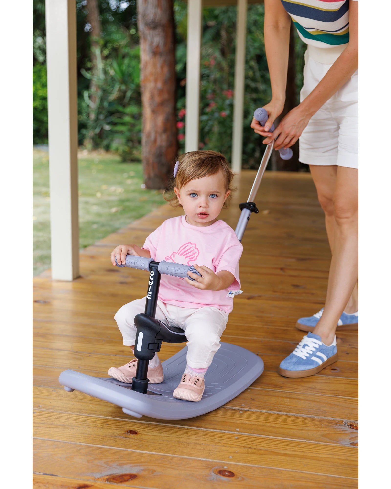 Micro Mini Deluxe 6-in-1 Rock & Go LED Scooter - Lavender Mist