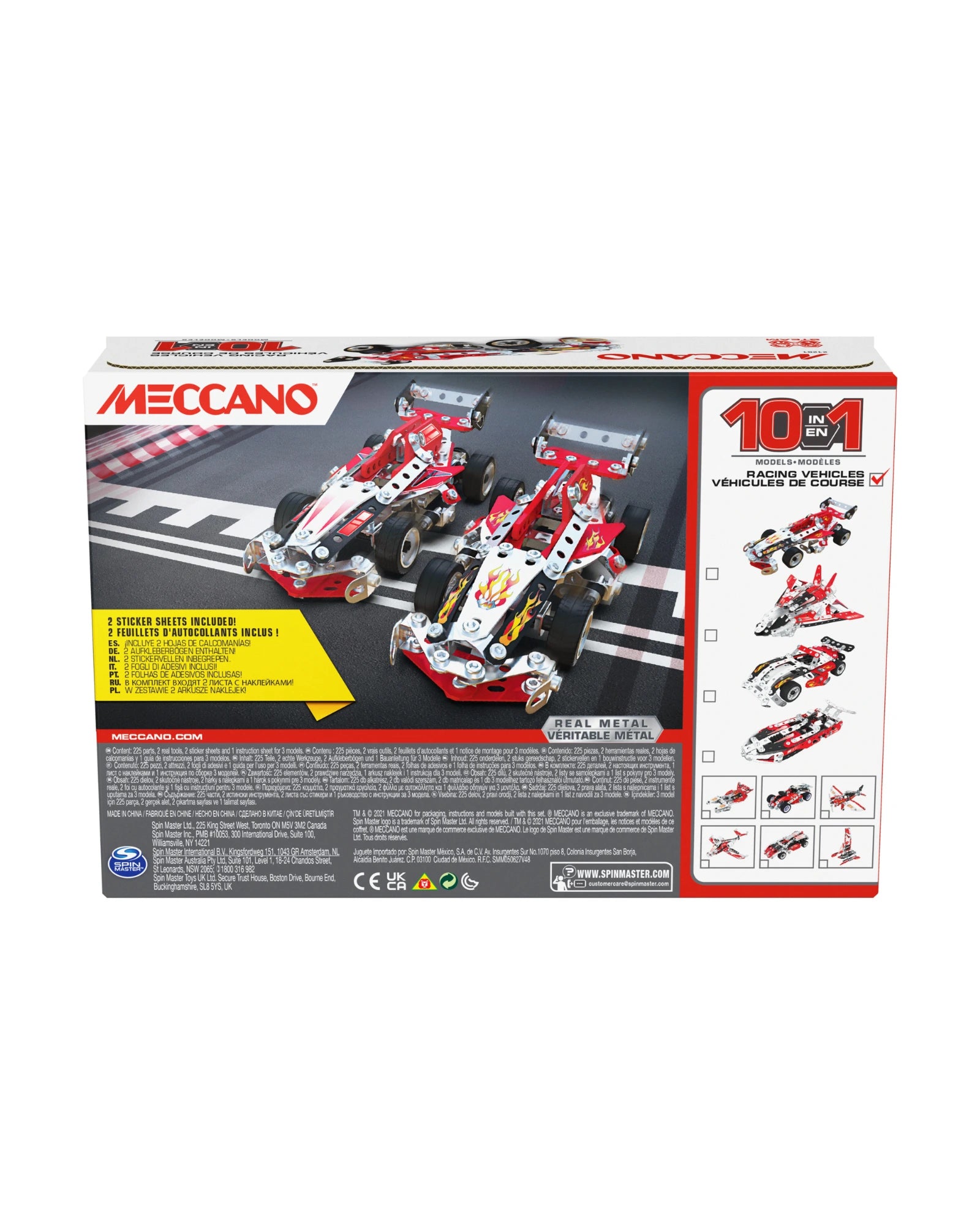 Meccano 10 Multi Model Set Racing Vehicles