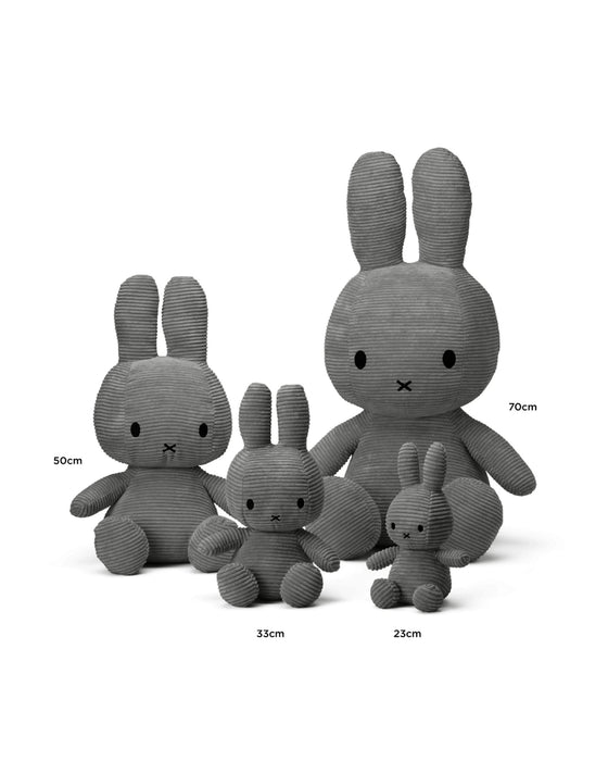 Miffy Sitting Corduroy Grey 33cm