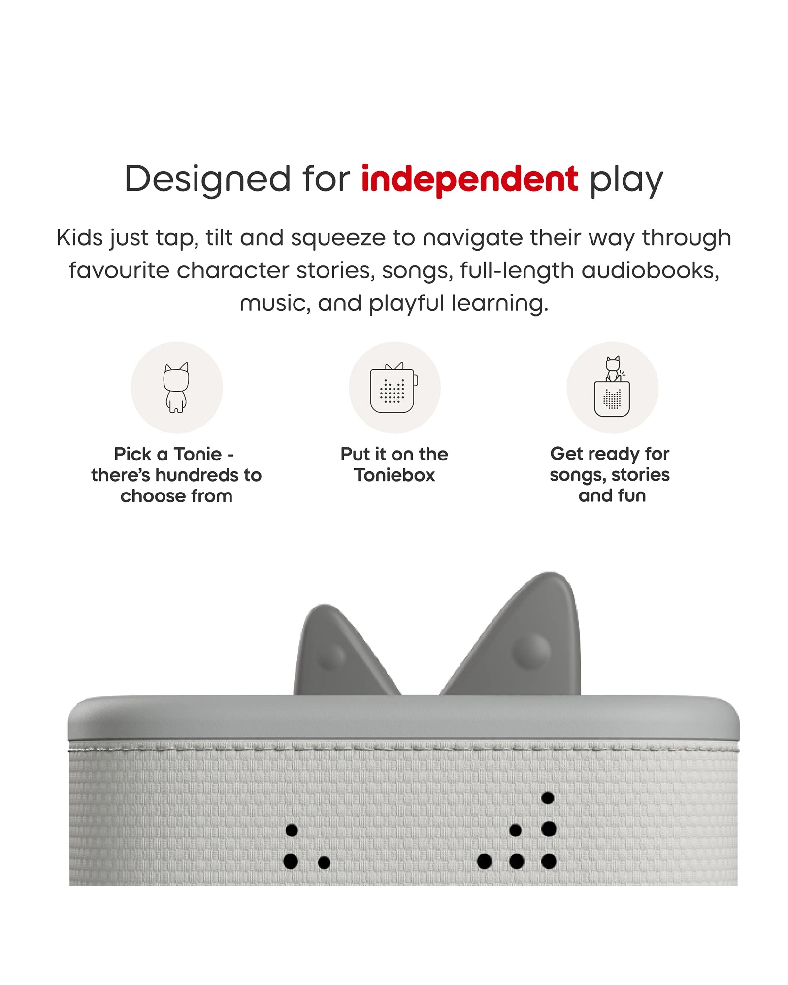 Tonies Toniebox 2 Starter Set with Creative Tonie Rubie - Moon Grey