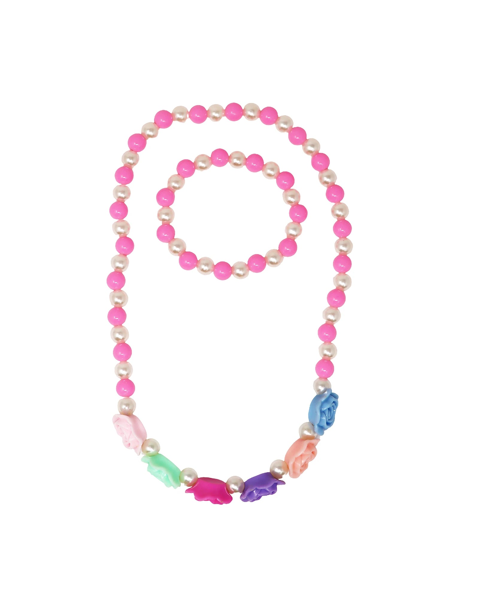 Rosy Candy Necklace & Bracelet Set