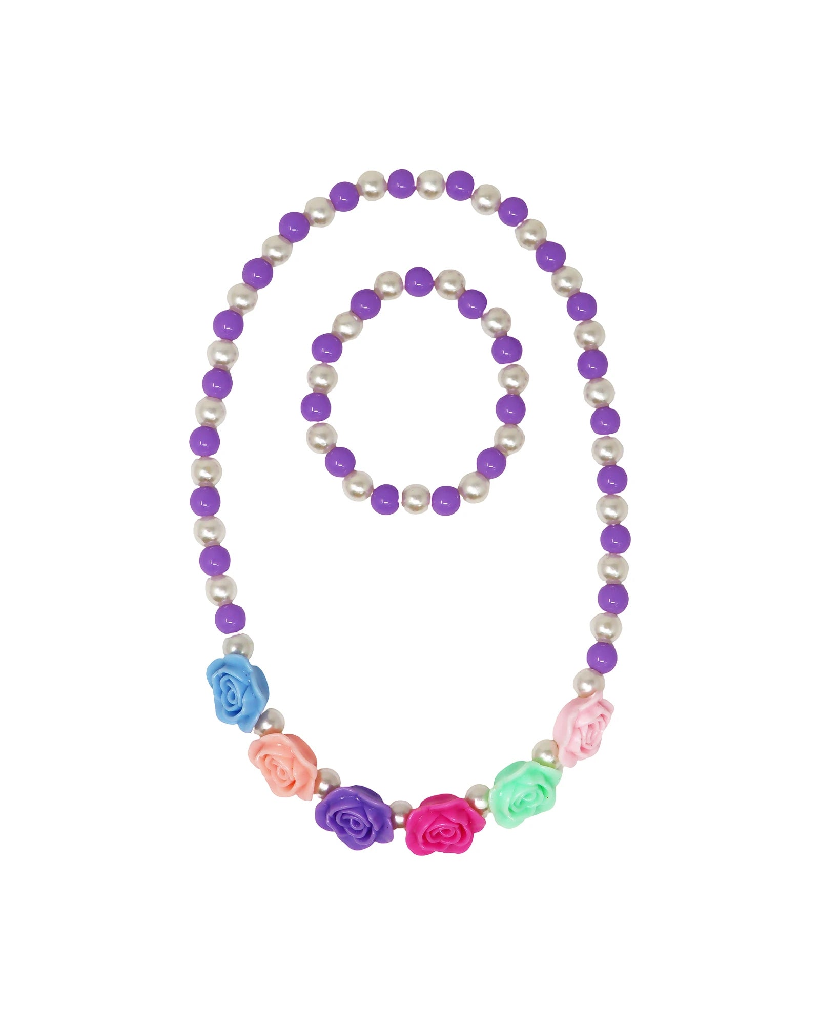 Rosy Candy Necklace & Bracelet Set