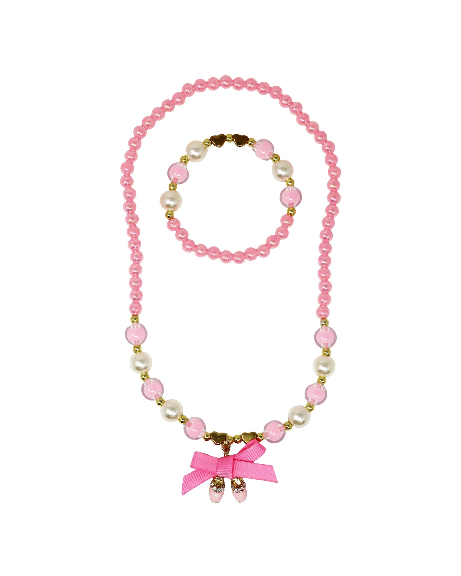 Ballerina Bow Necklace & Bracelet Set