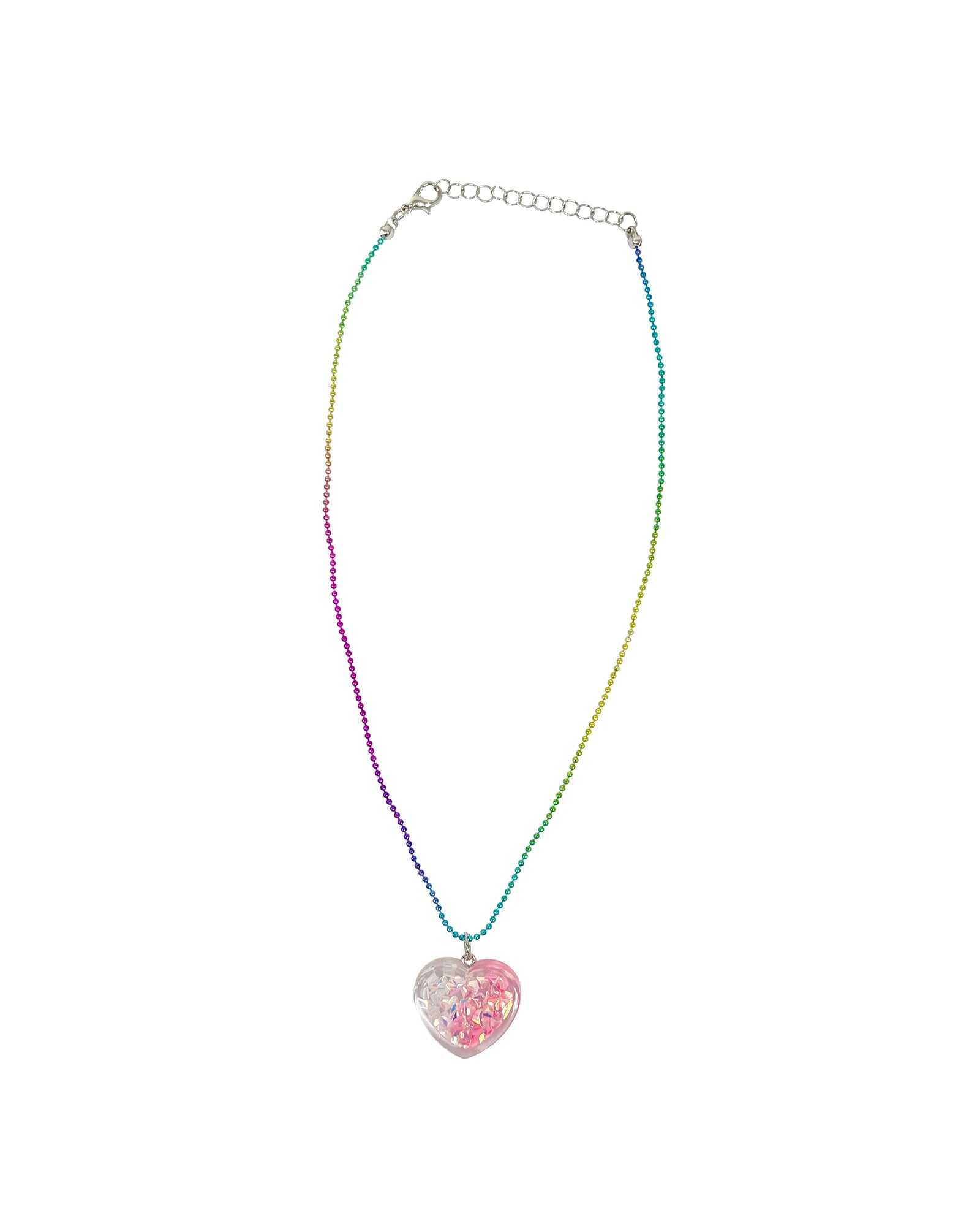 Pink Poppy Mermaid Heart Necklace