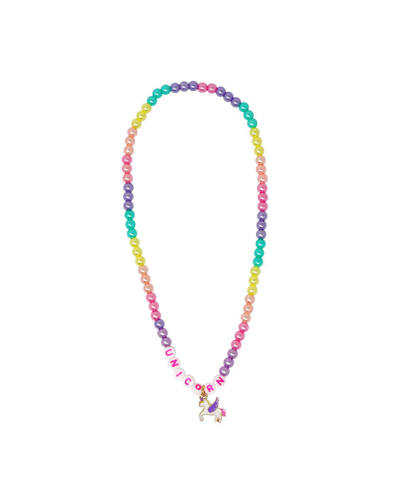 Pink Poppy BFF Unicorn Rainbow Pearl Necklace Set