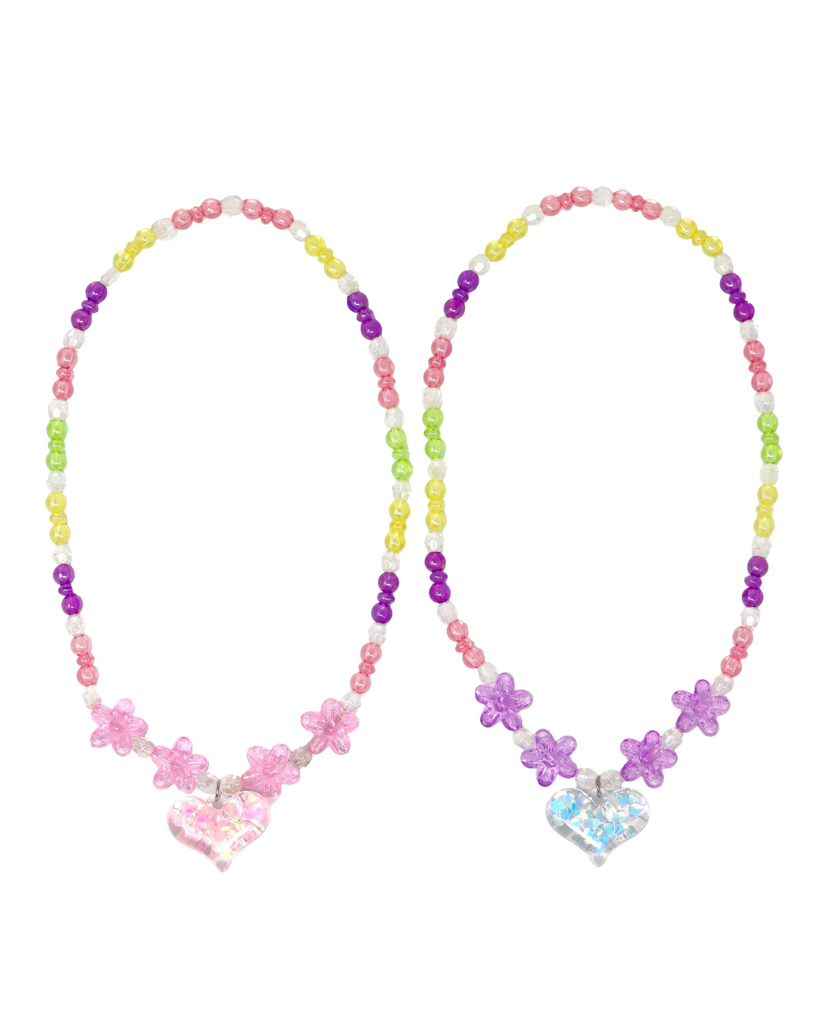 BFF Rainbow Heart Necklace Set