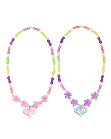 BFF Rainbow Heart Necklace Set