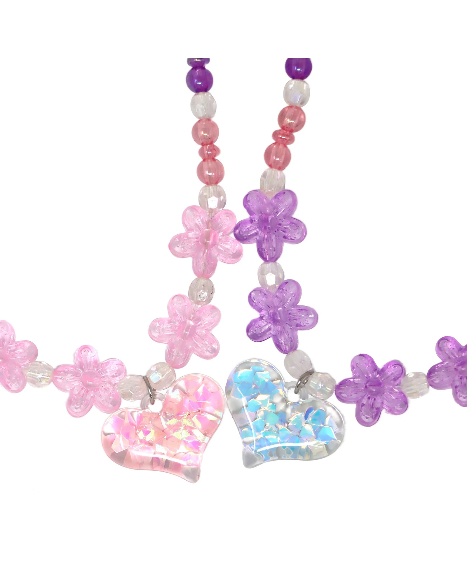 BFF Rainbow Heart Necklace Set