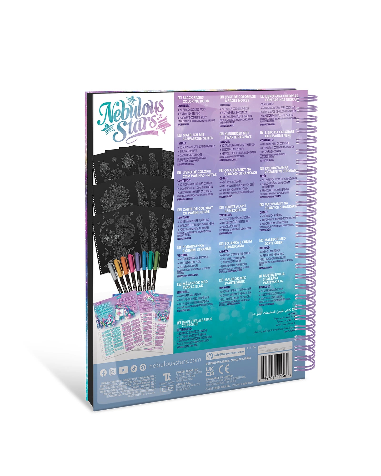 Nebuulous Stars Isador Black Pages Colouring Book