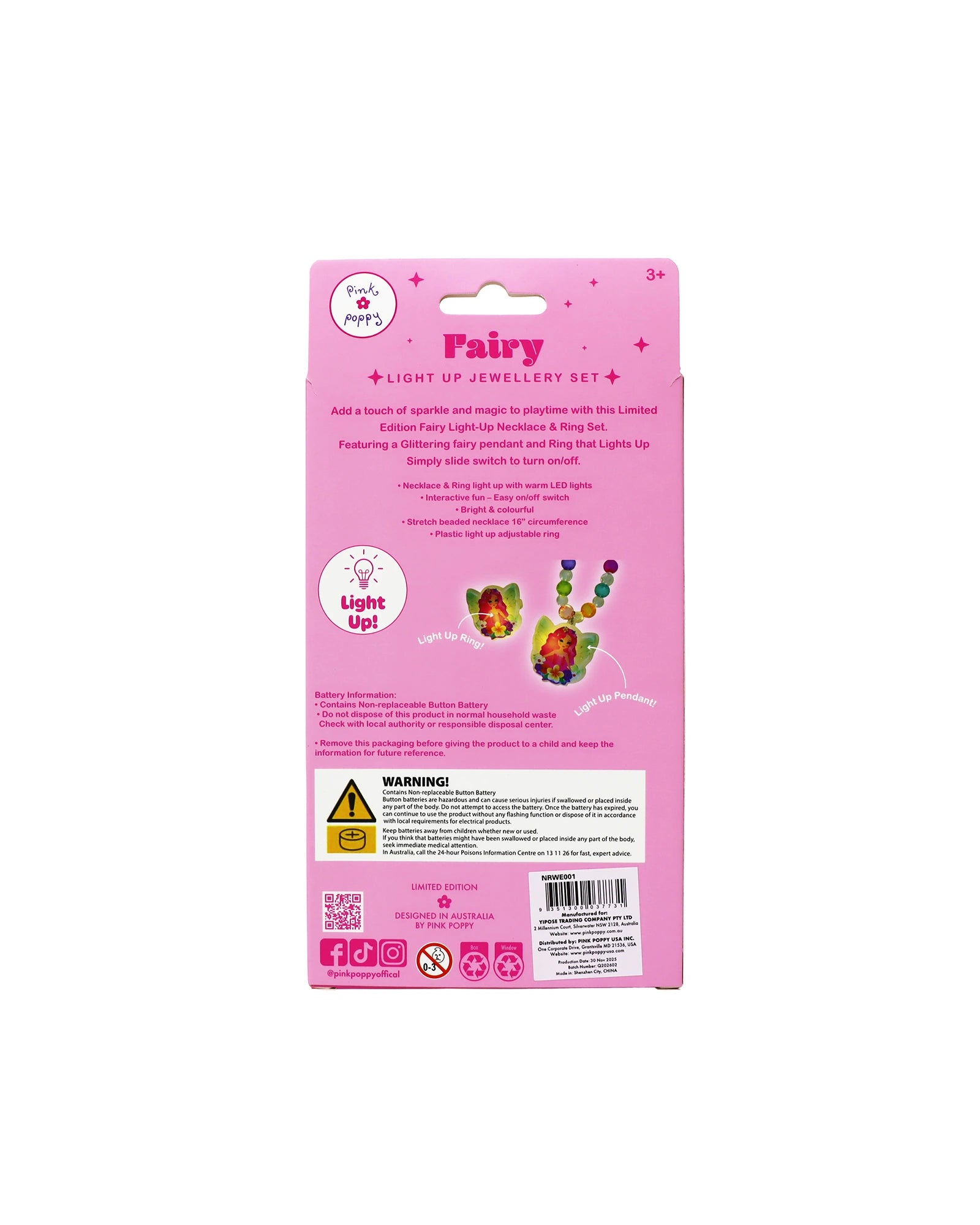 Fairy Magic Light Up Necklace & Ring Set