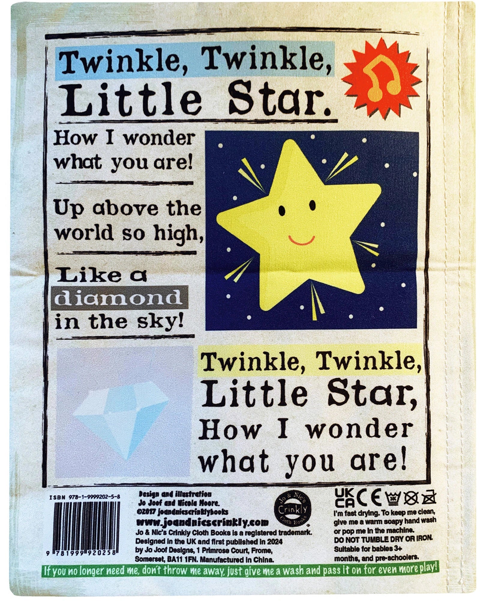 Jo & Nic'S Crinkly Cloth Books - Nursery Rhymes 1
