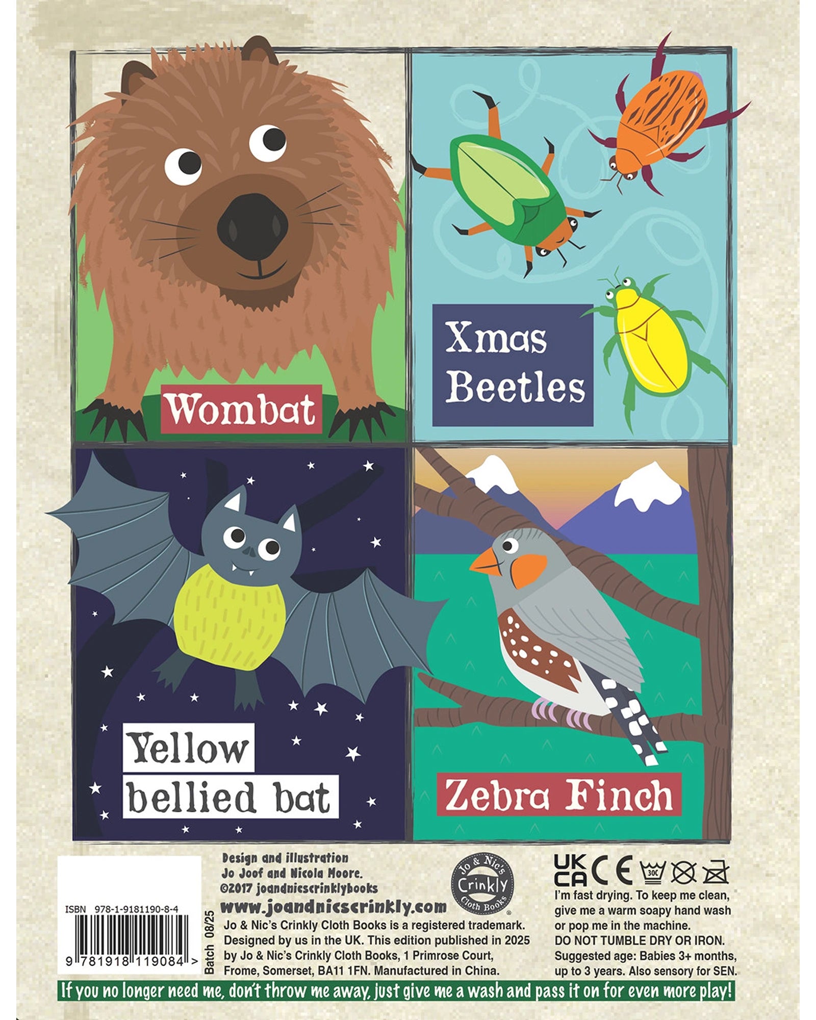 Jo & Nic'S Crinkly Cloth Books - Aussie Animals