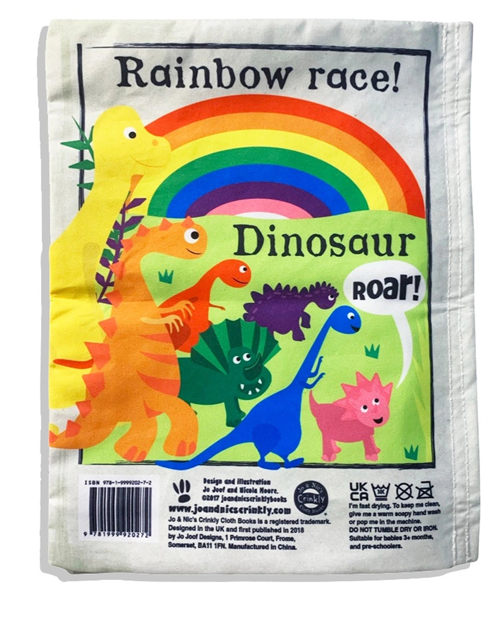 Jo & NicS Crinkly Cloth Books - Rainbow Dinosaurs