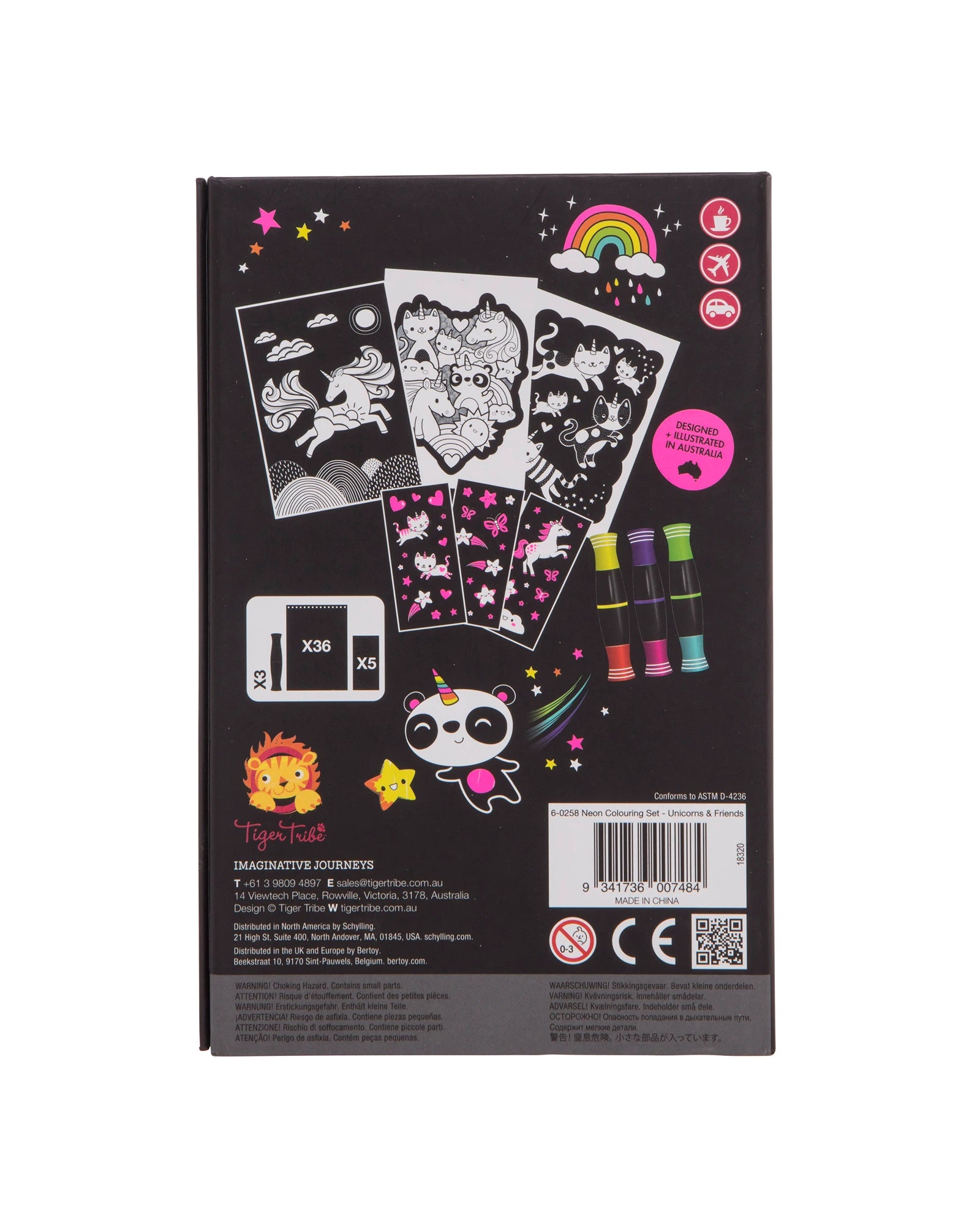 Tiger Tribe Colouring Set Neon Unicorn Friends