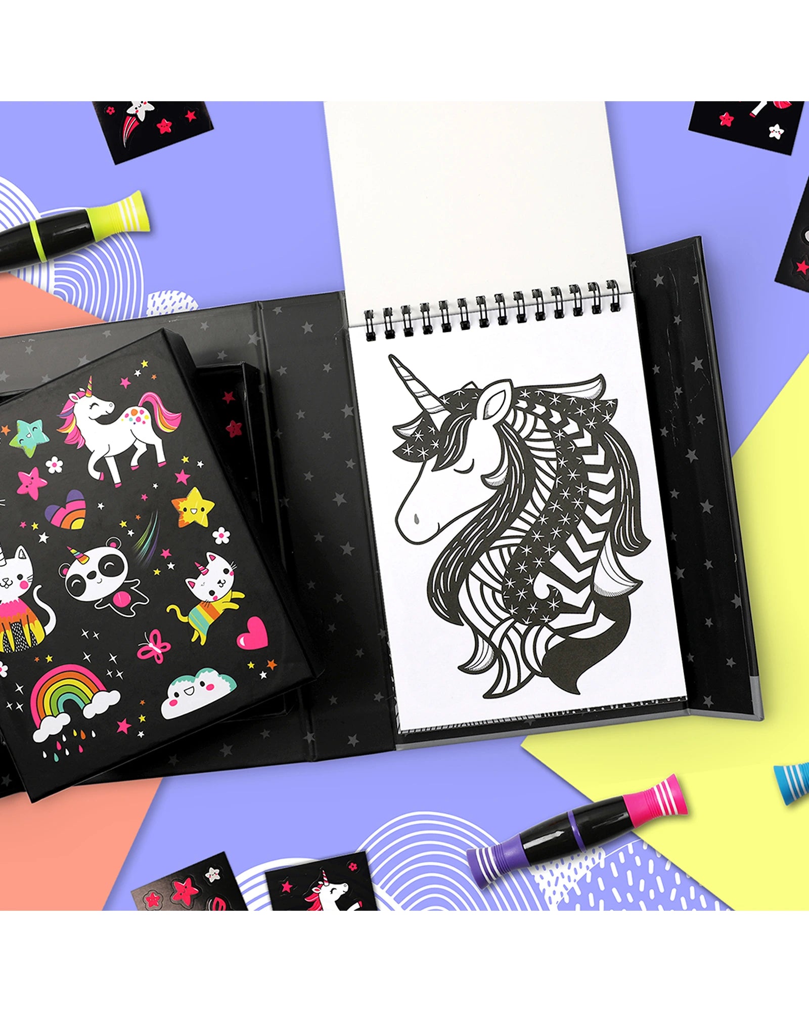Tiger Tribe Colouring Set Neon Unicorn Friends