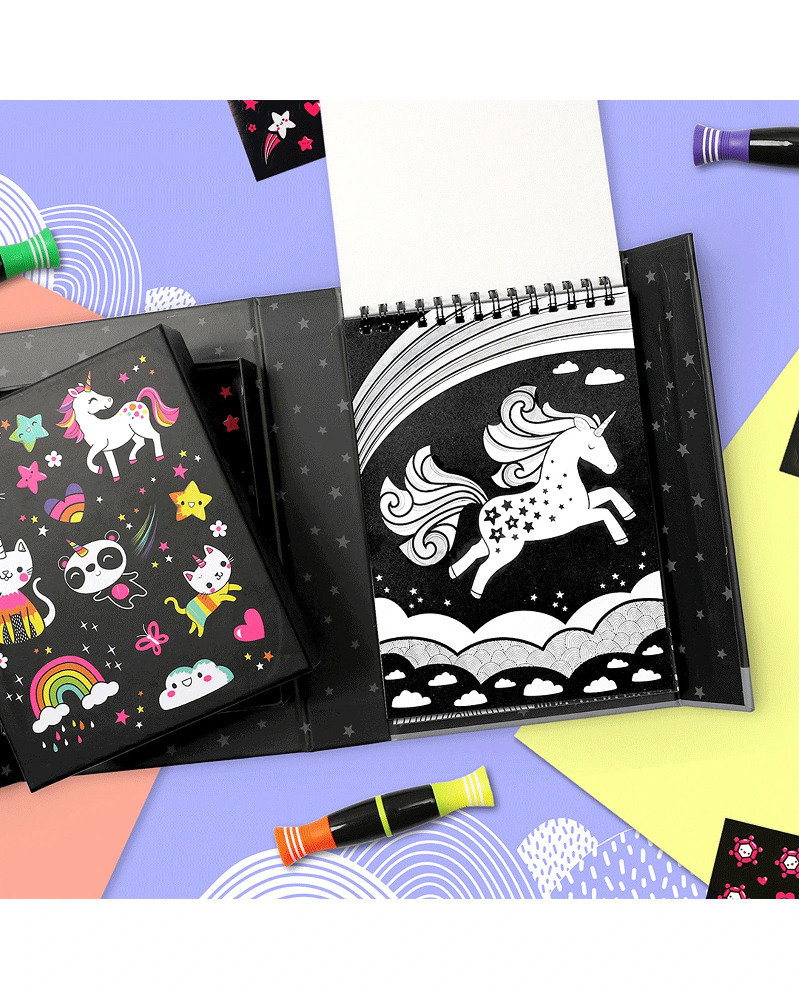 Tiger Tribe Colouring Set Neon Unicorn Friends
