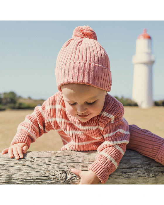 Kynd Baby Chunky Rib Knit Beanie - Cameo