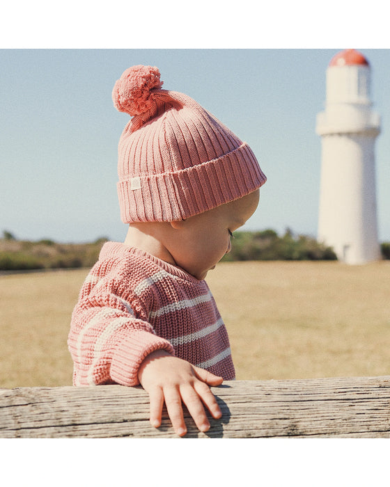 Kynd Baby Chunky Rib Knit Beanie - Cameo