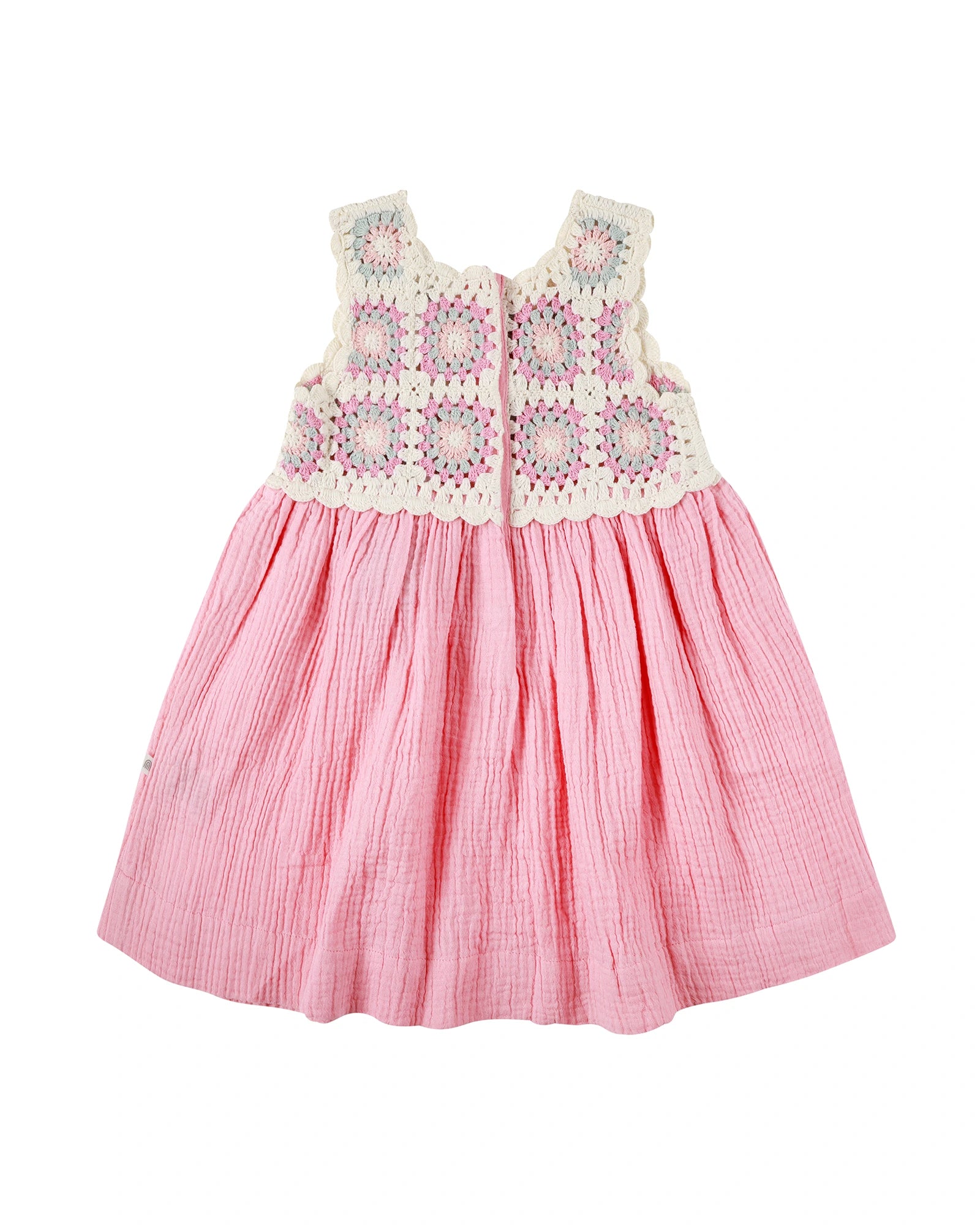 Kynd Baby Crochet Woven Dress Strawberry - Size 0