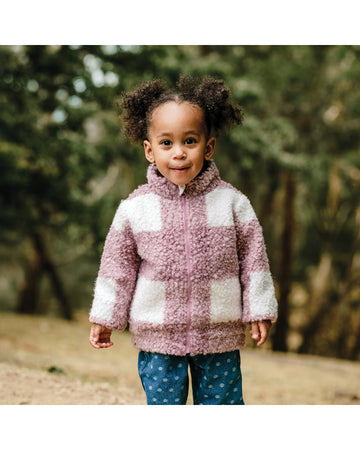 Sherpa Check Jacket - Dusty Lilac Size 0