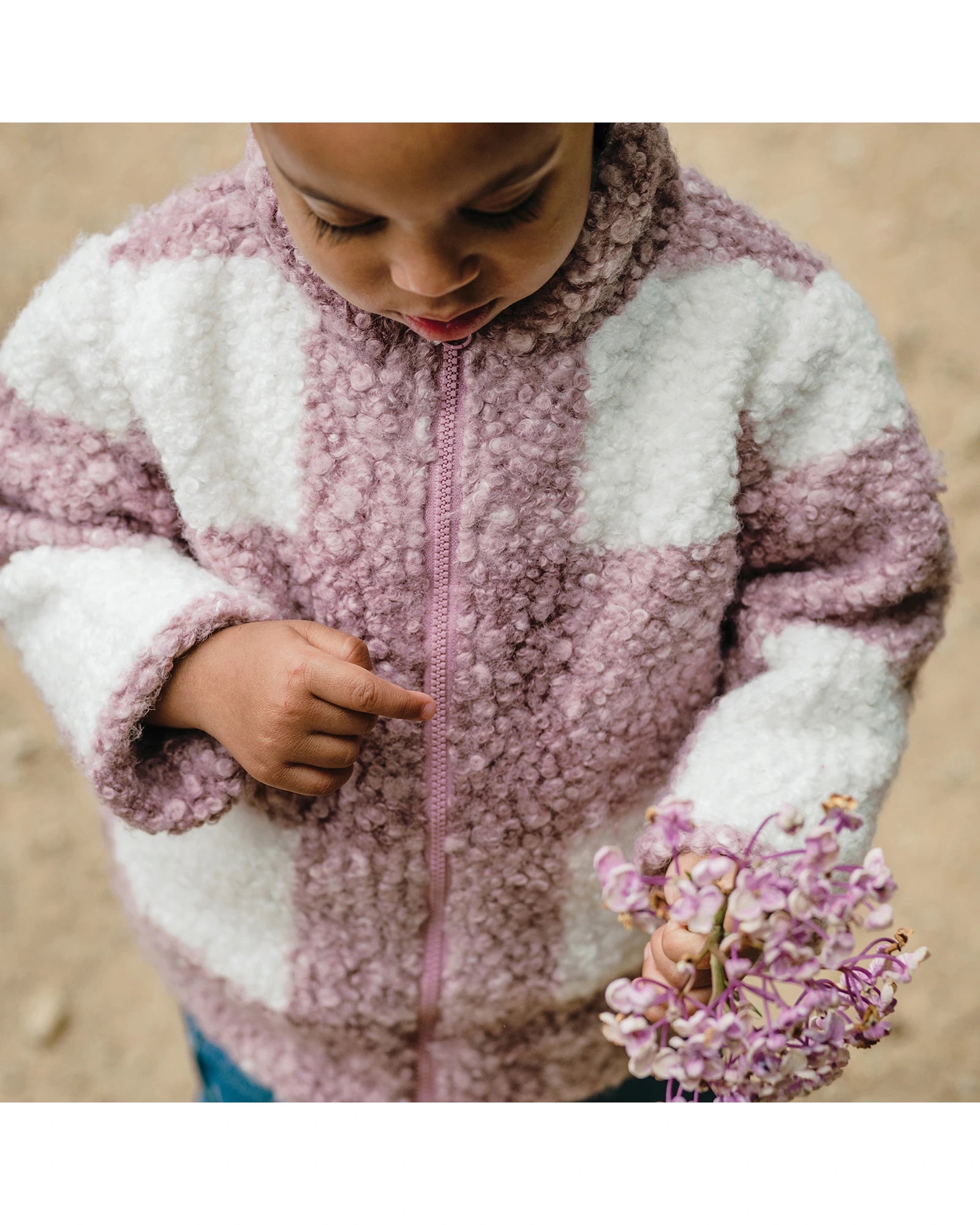 Sherpa Check Jacket - Dusty Lilac Size 0