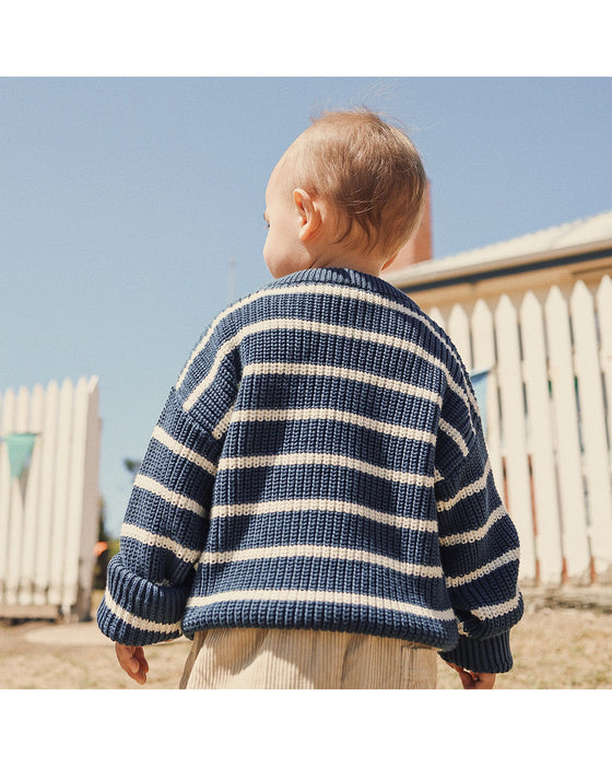Kynd Baby Chunky Rib Knit Jumper - Navy