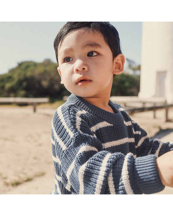 Kynd Baby Chunky Rib Knit Jumper - Navy