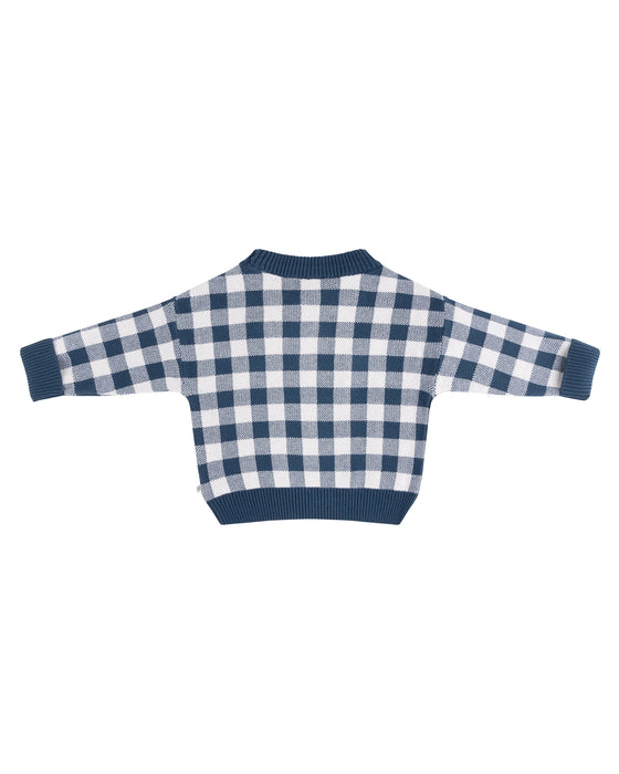 Kynd Baby Jacquard Knit Jumper - Navy Gingham