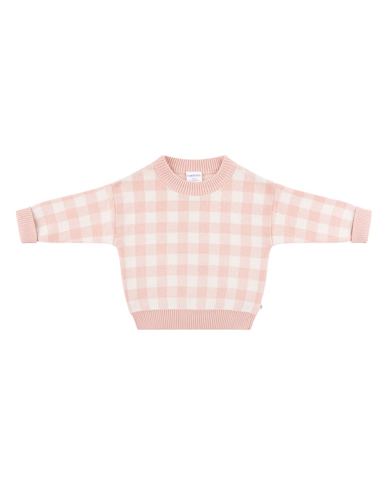 Kynd Baby Jacquard Knit Jumper - Pearl Gingham