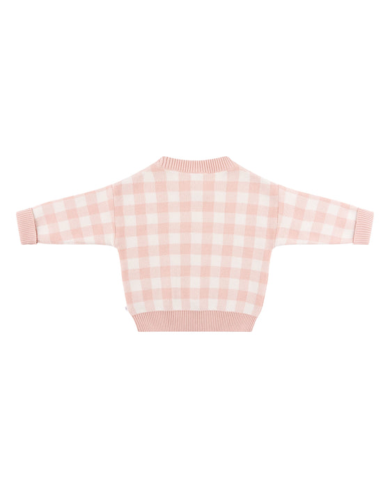 Kynd Baby Jacquard Knit Jumper - Pearl Gingham