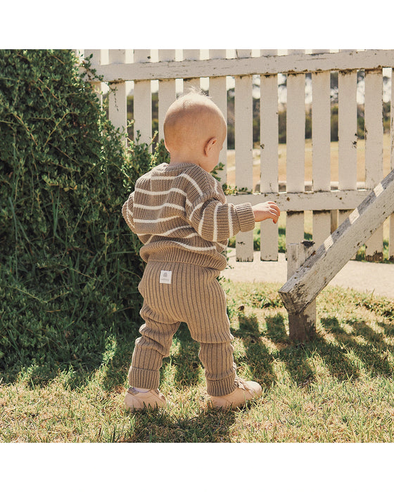 Kynd Baby Chunky Rib Knit Pants - Caramel Marle