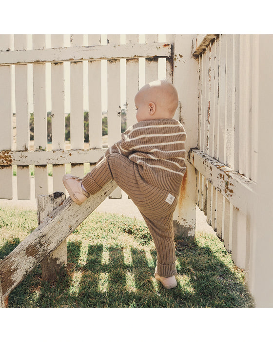 Kynd Baby Chunky Rib Knit Pants - Caramel Marle