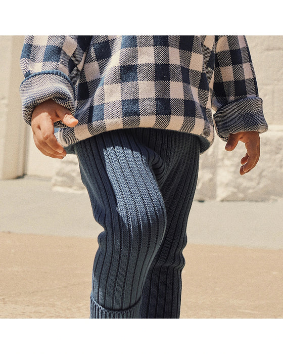 Kynd Baby Chunky Rib Knit Pants - Navy
