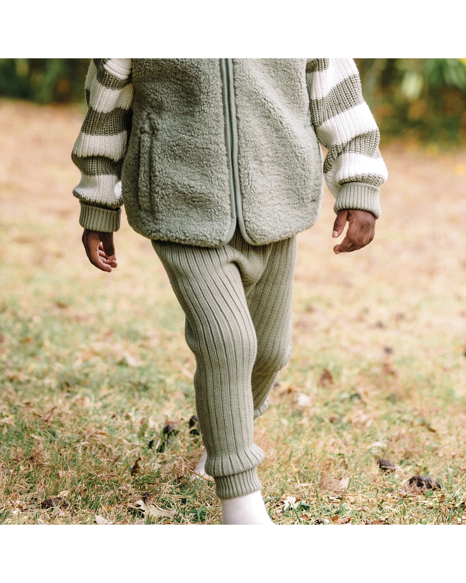 Organic Chunky Rib Knit Pant - Olive Size 0