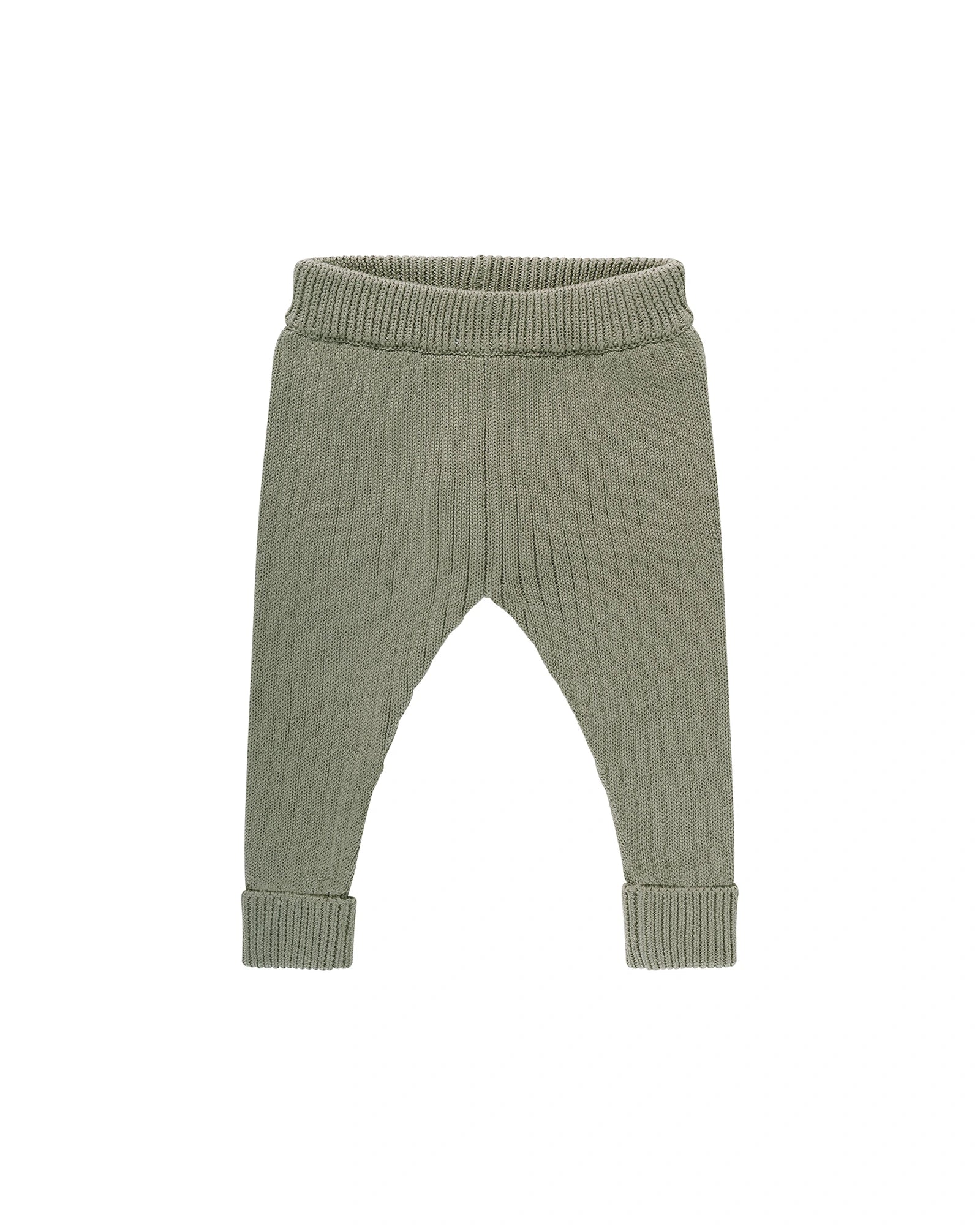 Organic Chunky Rib Knit Pant - Olive Size 0