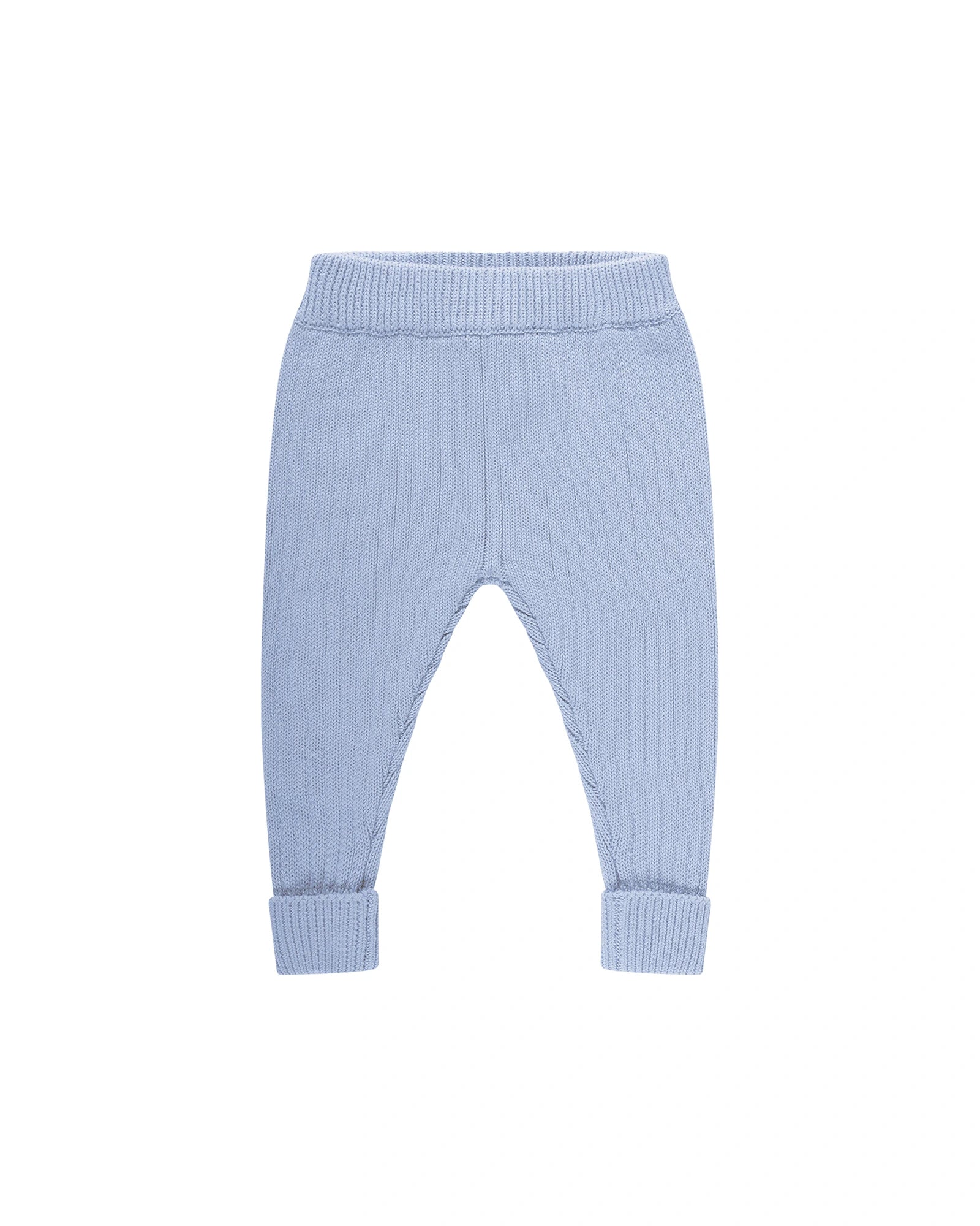 Organic Chunky Rib Knit Pant - Sky Blue Size 2