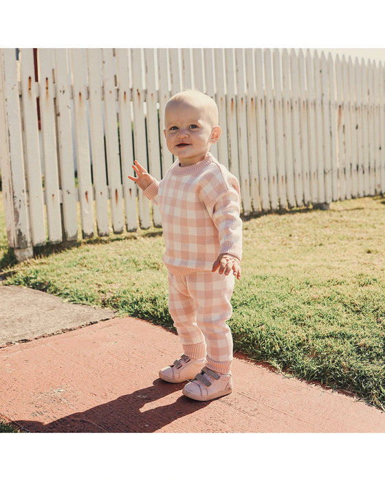 Kynd Baby Jacquard Knit Pants - Pearl Gingham