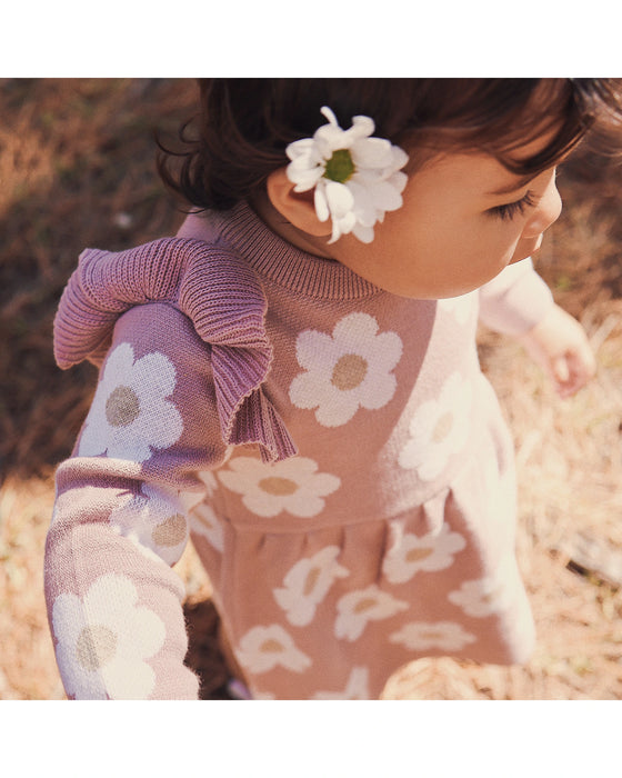 Kynd Baby Jaqcuard Knit Dress - Woodrose