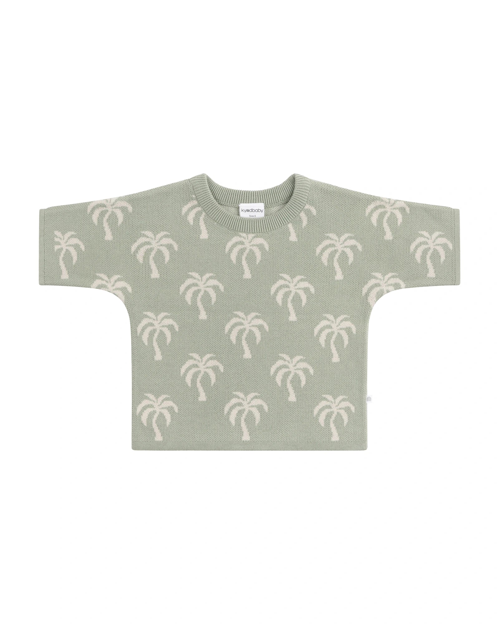 Kynd Baby Palm Knit Jacquard Top Sage - Size 2