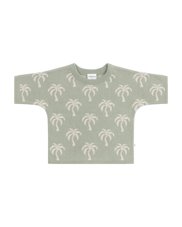 Kynd Baby Palm Knit Jacquard Top Sage - Size 2