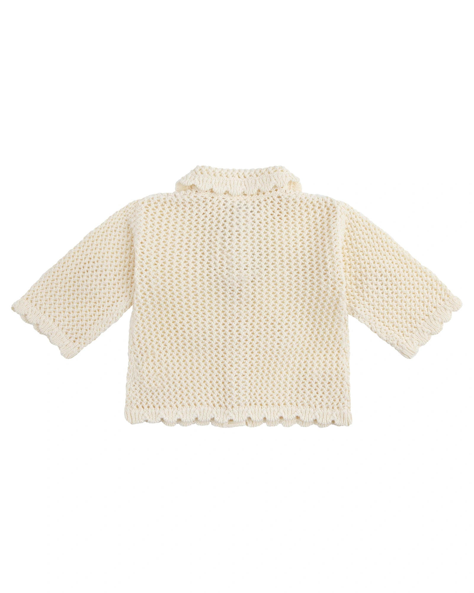 Kynd Baby Knit Crochet Daisy Cardigan Vanilla - Size 0