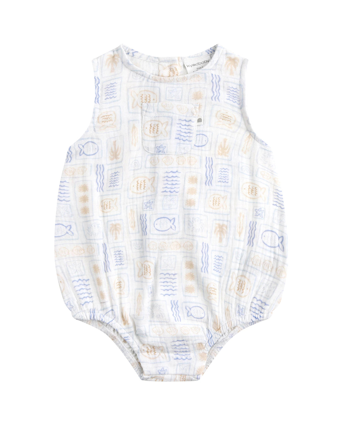 Sleeveless Woven Romper Salty Shores - Size 000