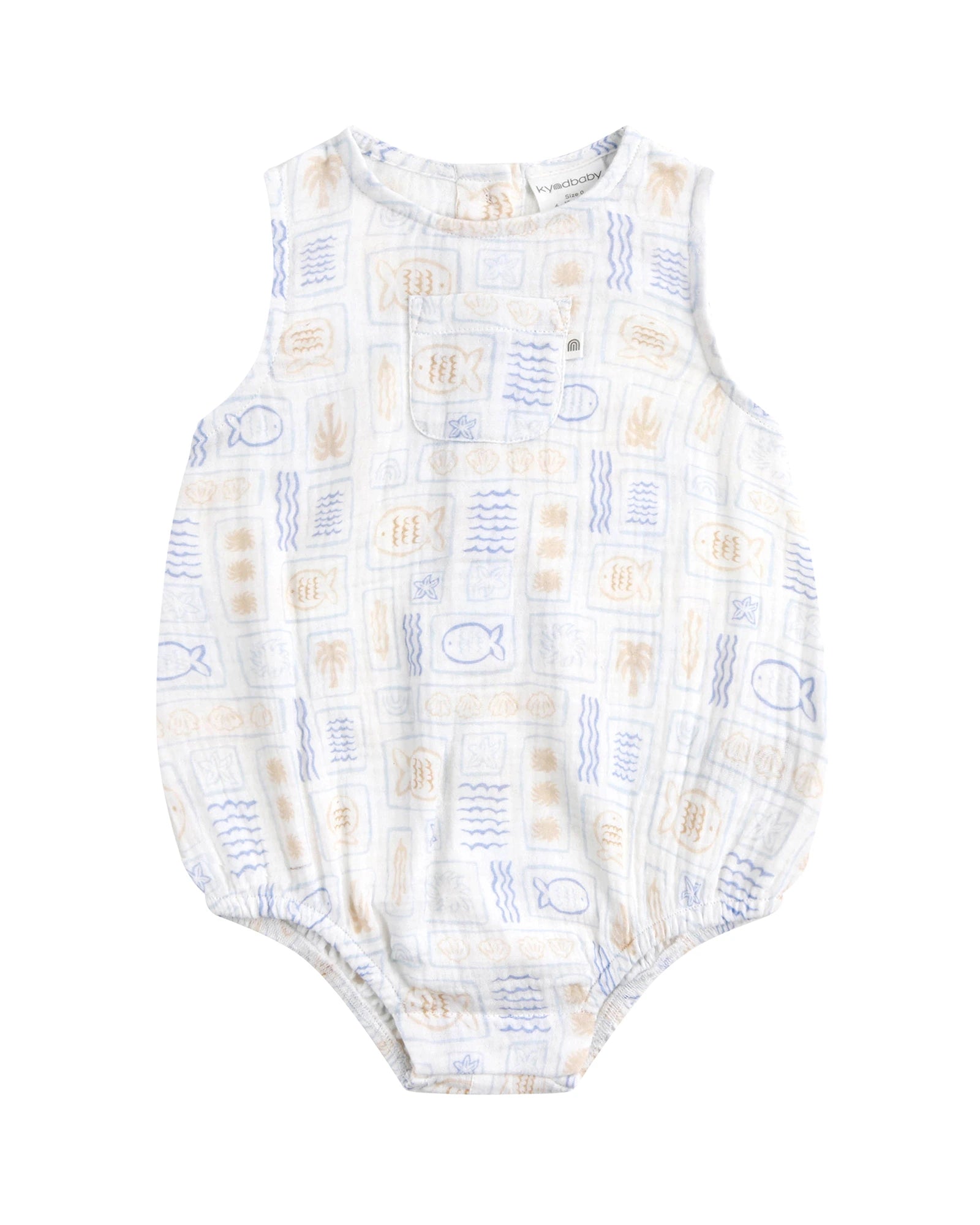 Kynd Baby Sleeveless Woven Romper Salty Shores - Size 0