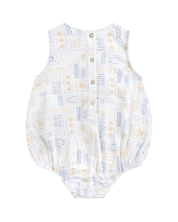 Kynd Baby Sleeveless Woven Romper Salty Shores - Size 0