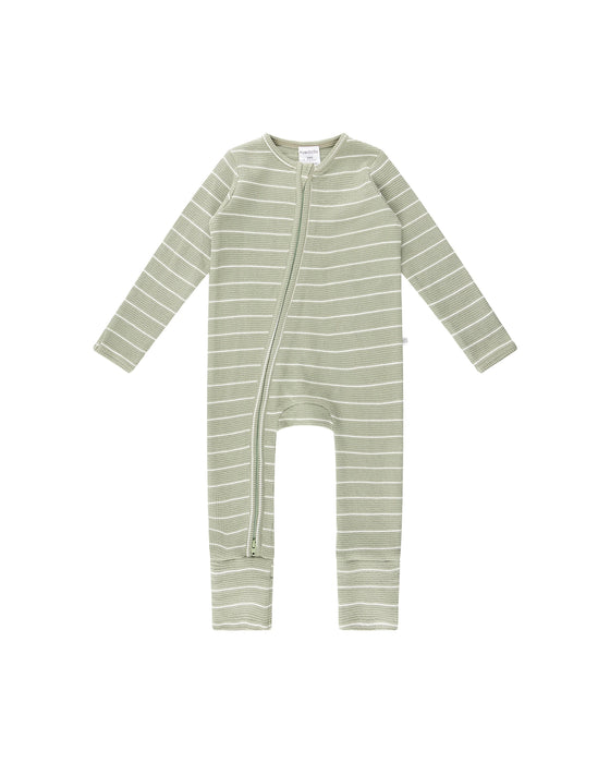 Kynd Baby Waffle Day Or Night Onesie - Sage