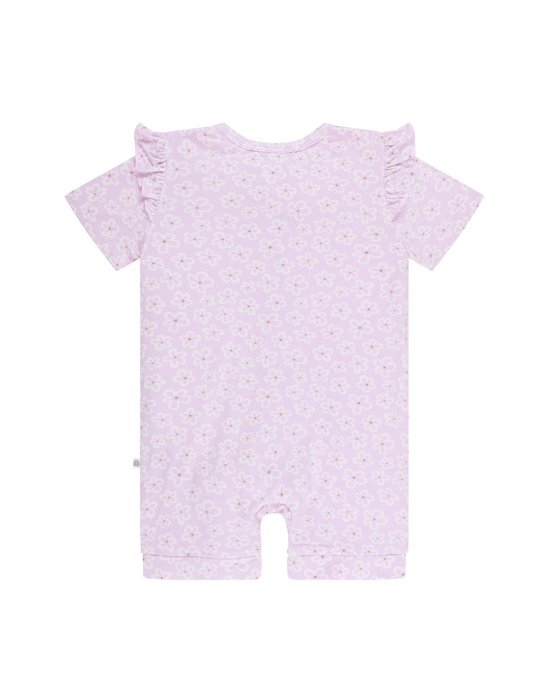 Day or Night Short Sleeve Frill Onesie Frangipani - Size 2