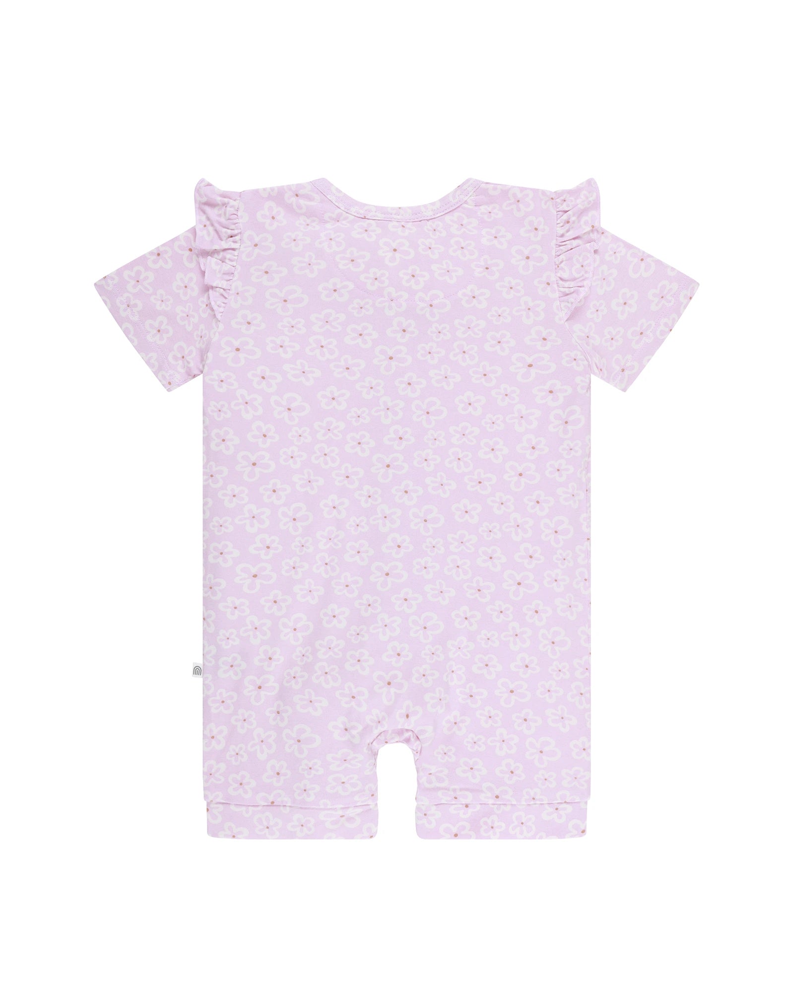 Kynd Baby Day or Night Short Sleeve Frill Onesie Frangipani - Size 0