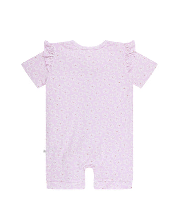 Kynd Baby Day or Night Short Sleeve Frill Onesie Frangipani - Size 0
