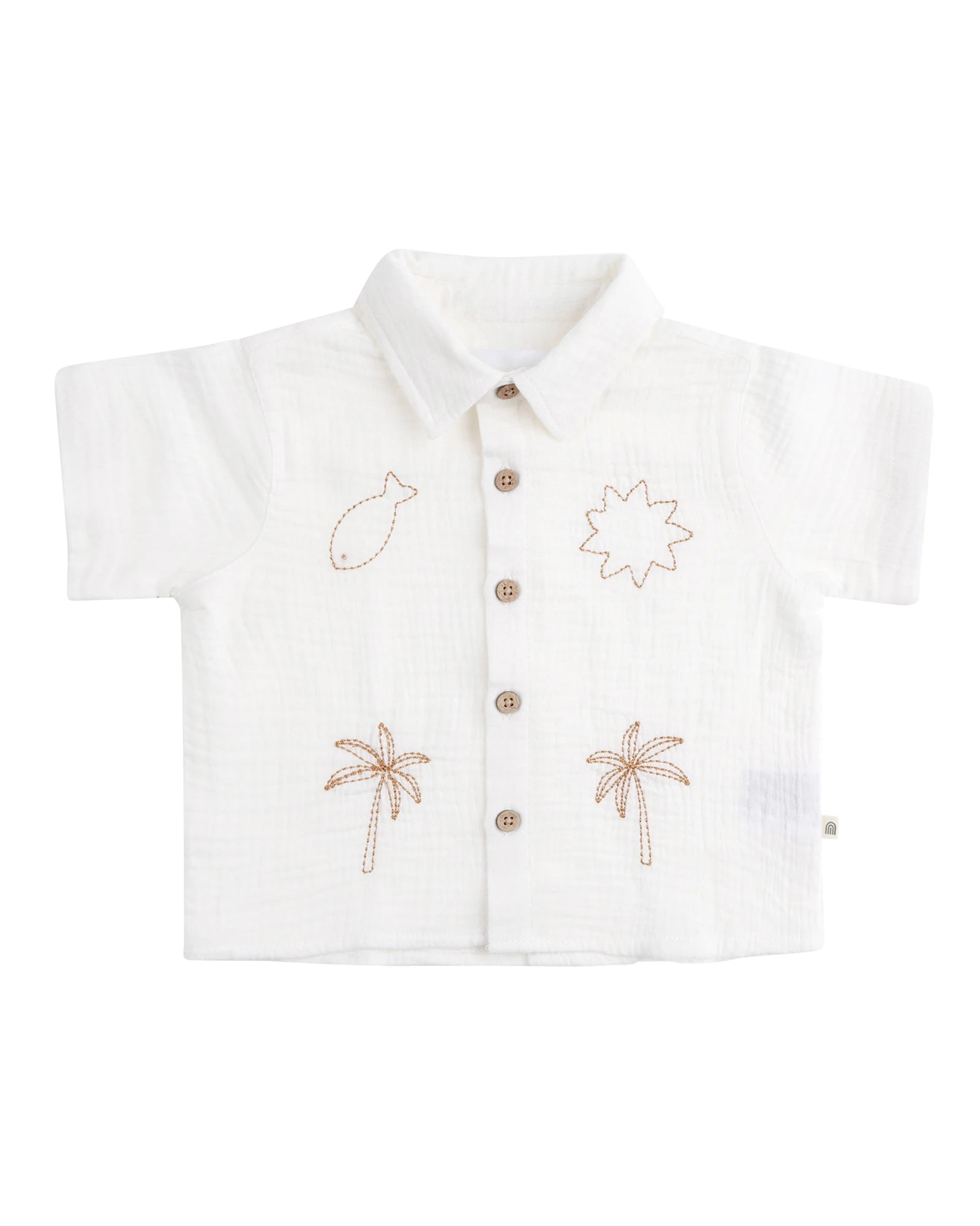 Kynd Baby Woven Embroidered Shirt Coconut - Size 2
